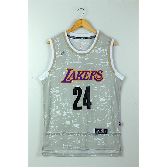 Maglia Luci Della Citta Los Angeles Lakers Kobe Bryant #24 Grigio